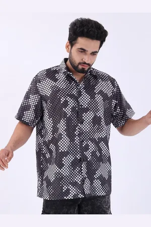 Brown brothers Relaxed Geometric Printed Short Sleeves Oversized Casual Shirt