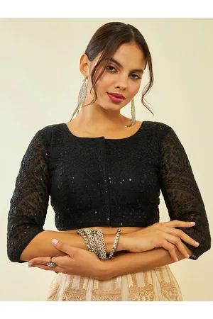 Soch Embroidered Sequinned Saree Blouse