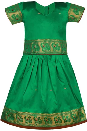 Wish Karo Girls Woven Design Zari Ready to Wear Lehenga Choli