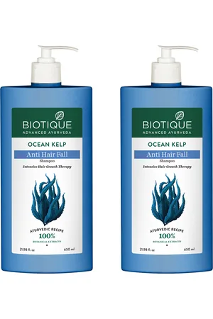 Biotique Set of 2 Bio Kelp Anti-Hair Fall Protein Shampoo For Hair Growth - 650ml each