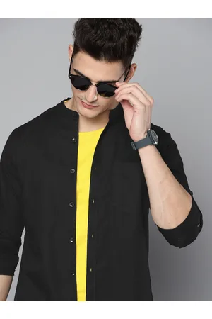 HARVARD Men Black Solid Pure Cotton Shirt