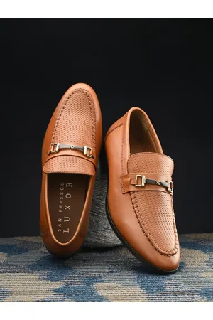 San Frissco Men Perforations Leather Formal Horsebit Loafers