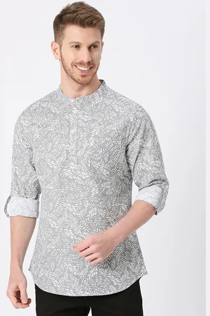 VALEN CLUB Floral Printed Mandarin Collar Cotton Kurta