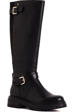 Peach Flores Women Evelyn Hight Top Leather Platform-Heeled Regular Boots