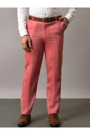 Mens pink sales linen trousers