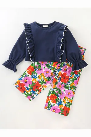 CrayonFlakes Girls Round Neck Pure Cotton Clothing Set