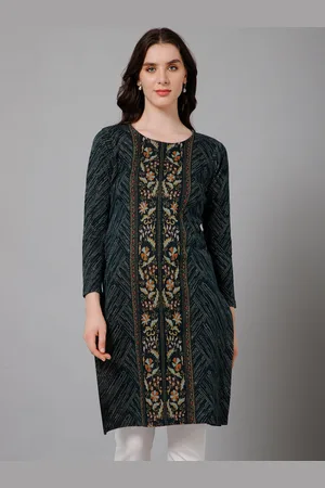 CANTABIL Ethnic Motifs Woven Design Sequinned Floral Jacquard Kurta