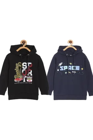 The Mom Store Kids Pack Of 2 Typography Printed Hooded Sweatshirt