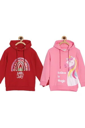 The Mom Store Kids Pack Of 2 Graphic Printed Hooded Sweatshirt