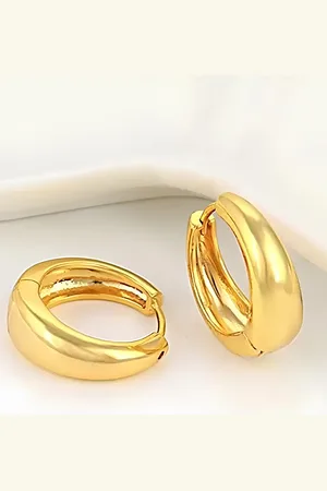 KARISHMA KREATIONS Unisex Gold-Plated Contemporary Hoop Earrings