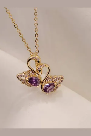 FIMBUL Dazzling Swan Jewelry Collection Crystals Charm Necklace