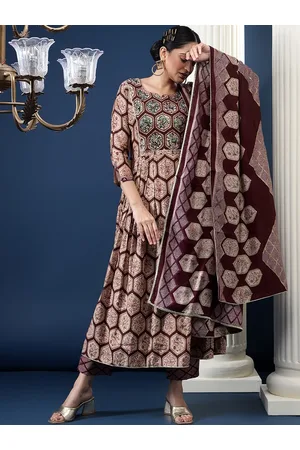 Bani Women Ethnic Motifs Printed Pleated Gotta Patti Kurta with Trousers & Dupatta