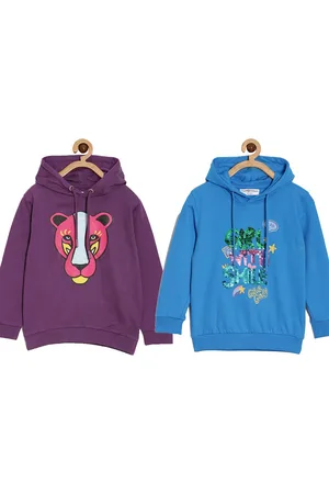 The Mom Store Kids Pack Of 2 Graphic Printed Hooded Cotton Pullover