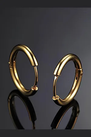 KARISHMA KREATIONS Unisex Gold-Plated Hoop Earrings