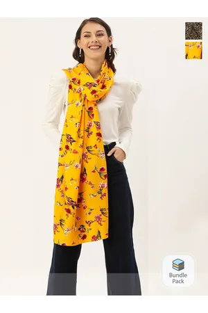 DressBerry Women Pack Of 2 Floral & Animal Printed Scarfs