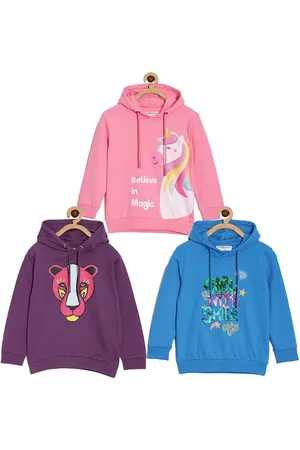 The Mom Store Kids Pack Of 3 Graphic Printed Hooded Sweatshirt