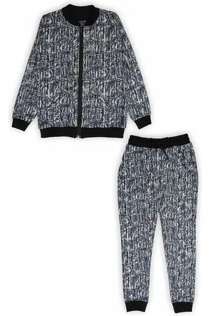 CAVIO Boys Abstract Printed Pure Cotton T-Shirt With Trousers