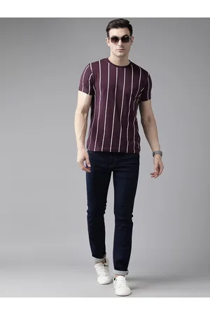 Blackberrys Men Striped Pure Cotton Slim Fit T-shirt