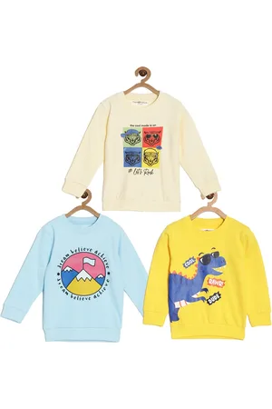 The Mom Store Kids Pack Of 3 Graphic Cotton Printed Pullover