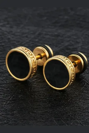KARISHMA KREATIONS Unisex Gold-Plated Contemporary Studs Earrings