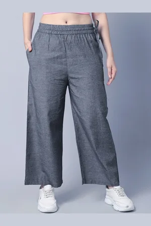 GRACIT Women Linen Parallel Trousers