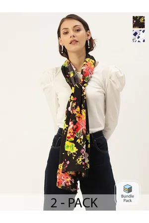 DressBerry Women Pack Of 2 Floral & Geometric Printed Scarfs
