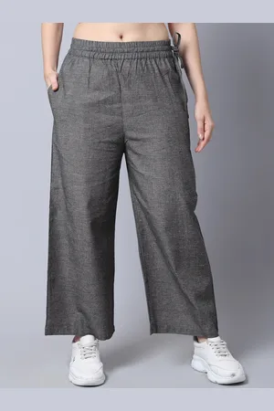 GRACIT Women Linen Parallel Trousers