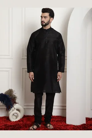 Armaan Ethnic Mandarin Collar Dupion Silk Kurta With Churidar