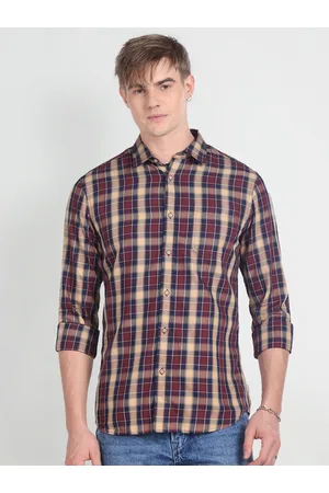 Flying Machine Men Slim Fit Tartan Checks Opaque Checked Casual Shirt