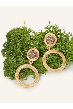 Accessorize London Women Gem Ridged Circle Drop Earrings