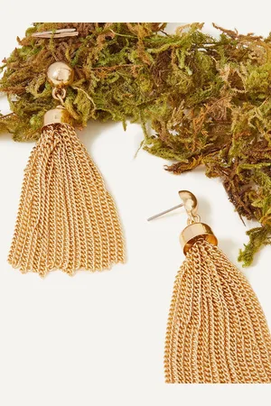 Accessorize Gold-Plated Tasselled Classic Drop Earrings
