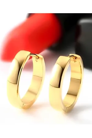 KARISHMA KREATIONS Unisex Gold-Plated Circular Hoop Earrings