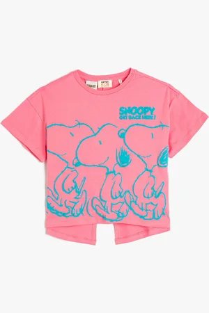 Koton Girls Conversational Printed Round Neck Cotton Regular T-shirt