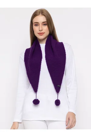 513 Clothing Self Design Triangular Tie Up Acrylic Scarf