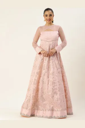 Ethnovog Floral Embroidered Sequined Gown