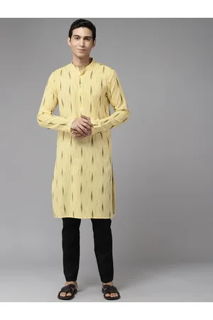 See Designs Abstract Printed Mandarin Collar Pure Cotton Kurta