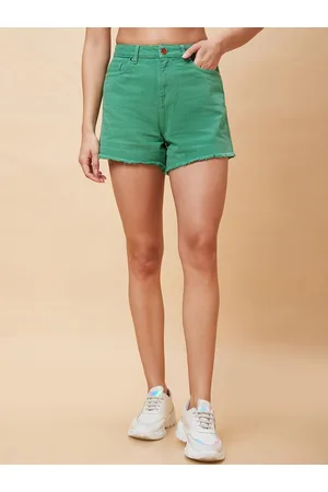Globus Mid Rise Frayed Denim Shorts