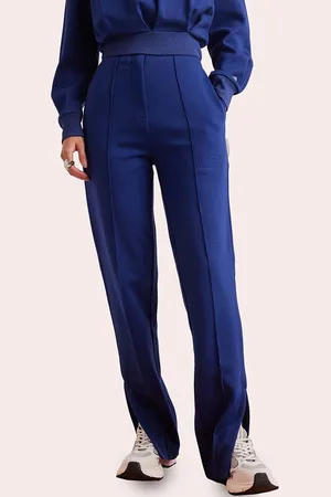 Muvazo Women Mid Rise Cotton Track Pants