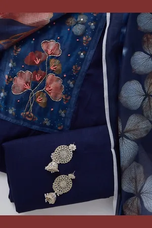 SALWAR STUDIO Floral Printed Unstitched Dress Material