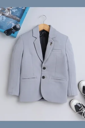 BAESD Boys Textured Single-Breasted Notched Lapel Blazers