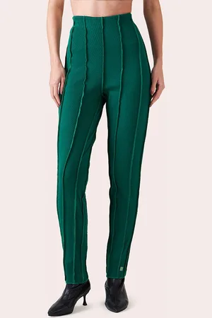 Muvazo Women Self Design High-Rise Cotton Trouser