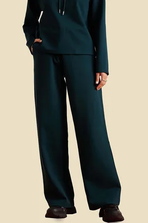 Muvazo Women Straight Fit Mid Rise Track Pants
