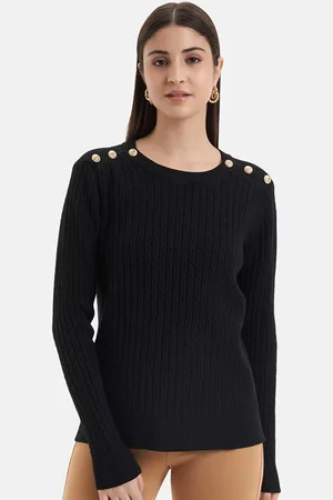 Kazo Striped Button Detail Pullover