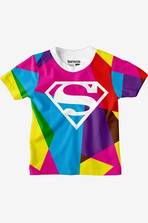 BONKIDS Boys Superman Colourblocked Cotton T-Shirt