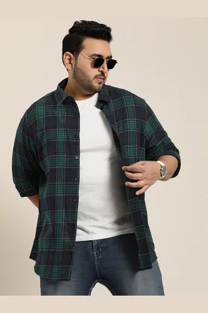 Sztori Men Plus Size Original Opaque Checked Casual Shirt
