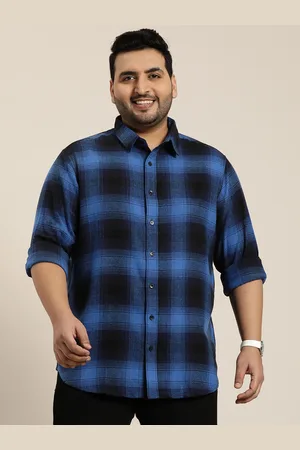 Sztori Men Plus Size Original Opaque Checked Casual Shirt