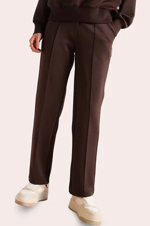 Muvazo Women High-Rise Straight-Fit Regular Trousers