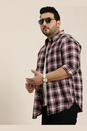 Sztori Men Plus Size Original Opaque Checked Casual Shirt