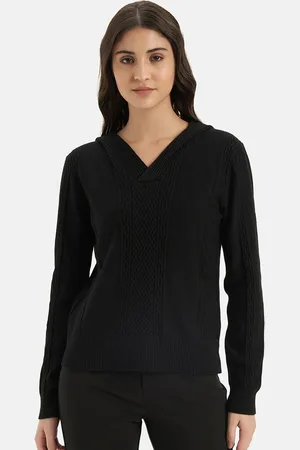 Kazo Cable Knit Self Design V-Neck Pullover