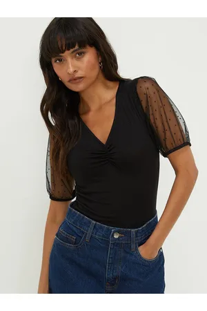 Dorothy Perkins Sheer Puff Sleeve Top